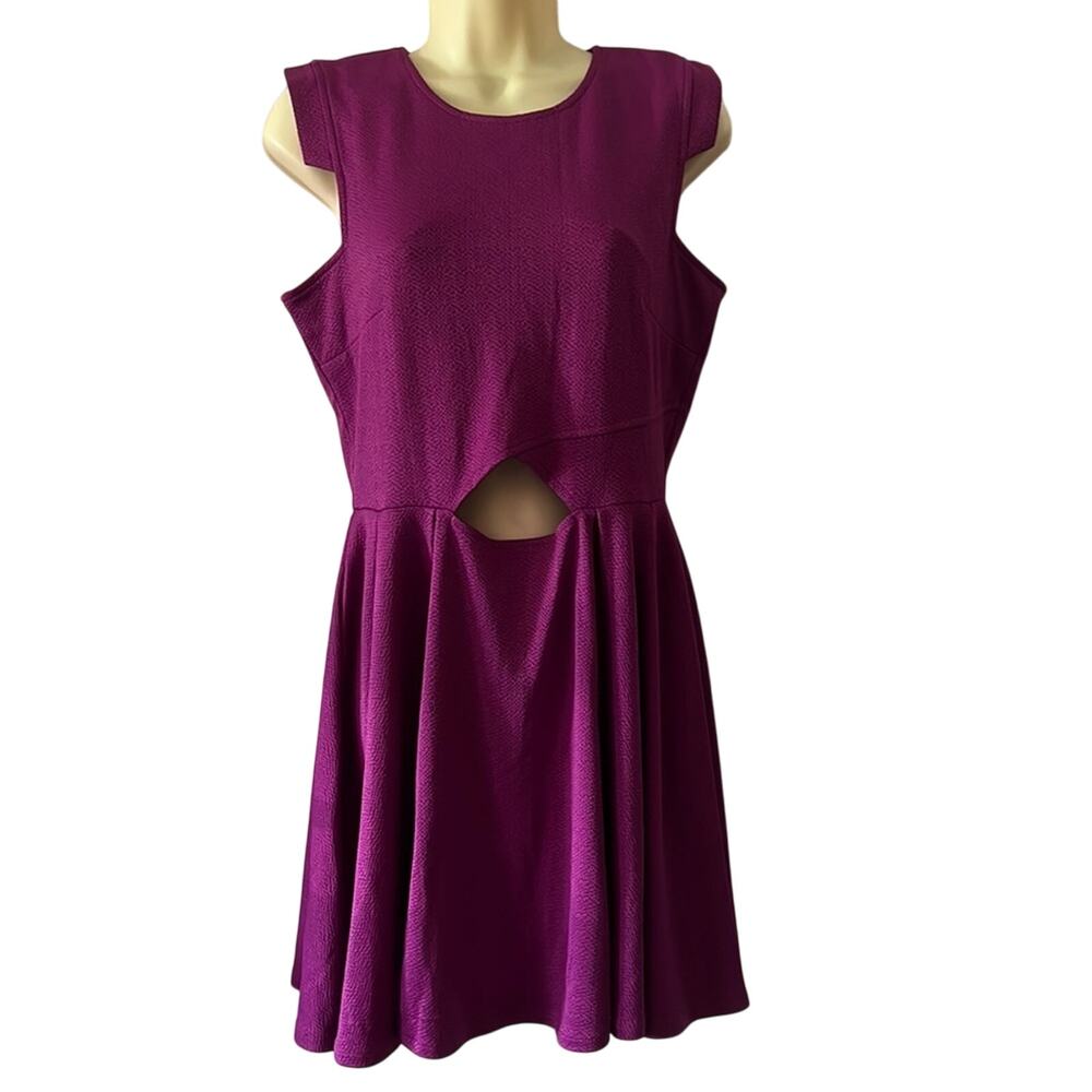 Bongo Juniors Size M Magenta Fit n Flare Dress Cutout NWT Exposed Zipper Y2K